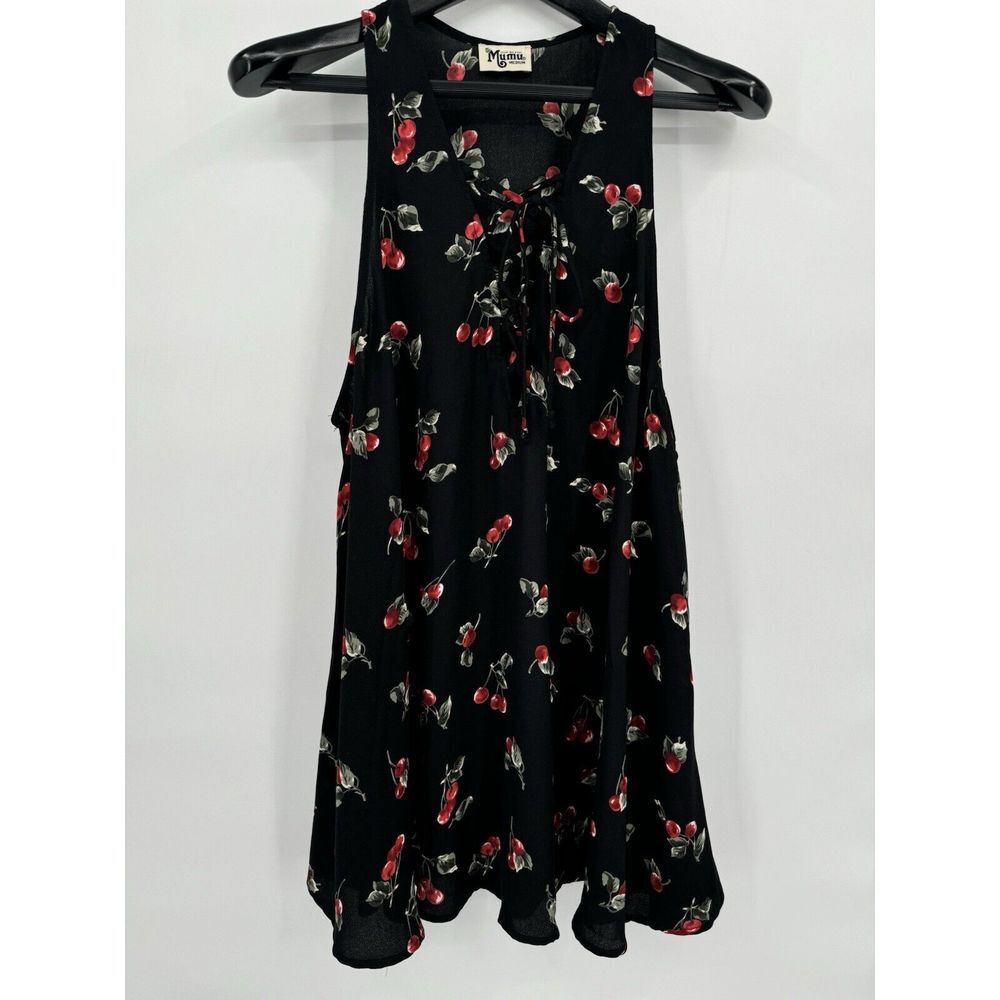 Show Me Your MuMu Lace Up Cheeky Cherry Tunic Dress Sz‎ M